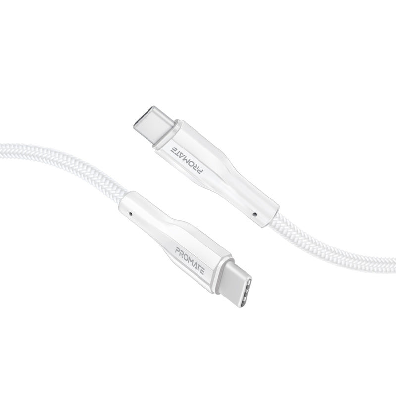 Promate (XCord-CC300) USB-C to USB-C Data & Charge Cable Braided - Fast Charge - 3m- 2Yrs (WHITE)