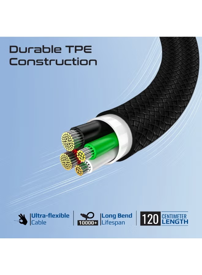 Promate XCord-CL. USB-C to Lightning Connector Cable 12020cm Length (Black)