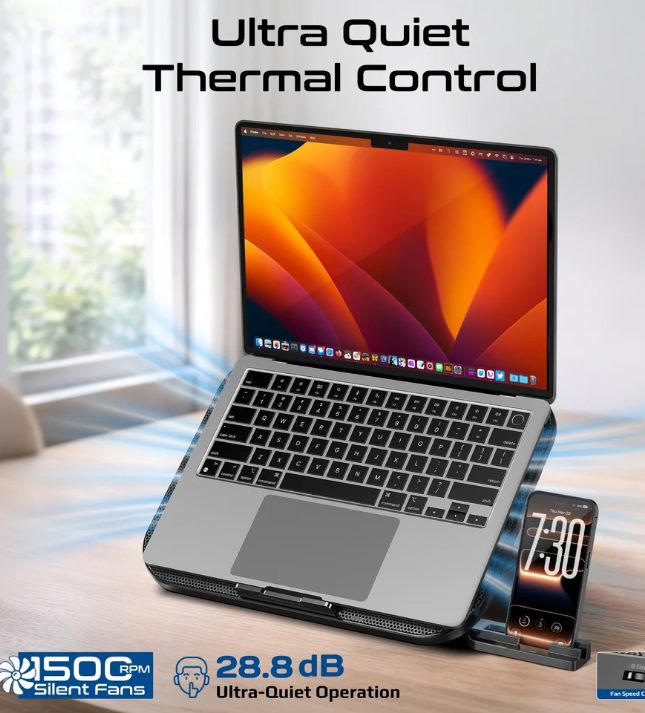 PROMATE AirBase-2 Height Adjustable Ergonomic Laptop Cooling