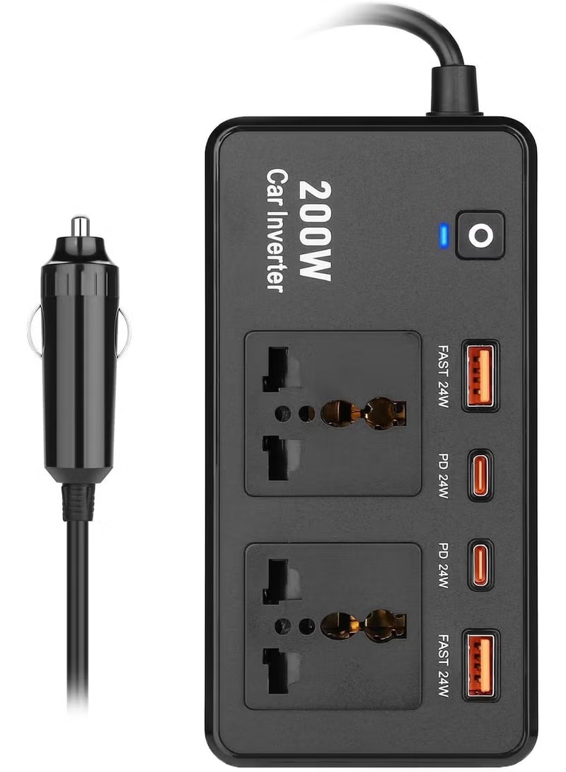 JBQ VOLTGO 8 IN 1 200W CAR POWER INVERTER BLACK M532002