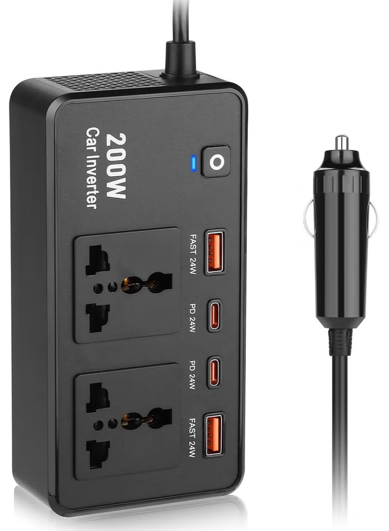 JBQ VOLTGO 8 IN 1 200W CAR POWER INVERTER BLACK M532002