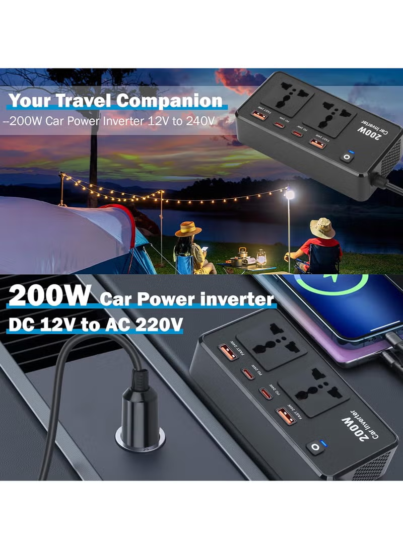 JBQ VOLTGO 8 IN 1 200W CAR POWER INVERTER BLACK M532002