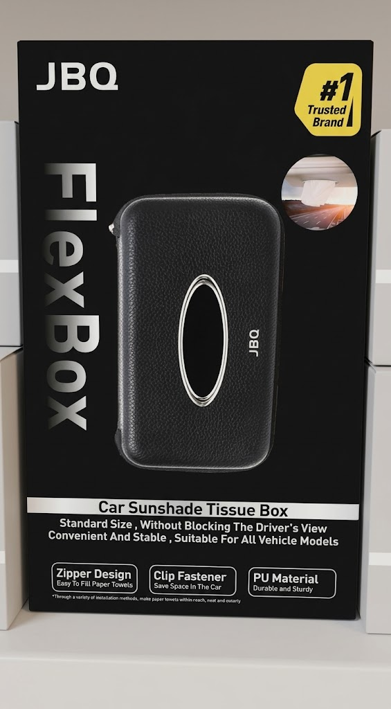 JBQ FLEX BOX CAR SUNSHADE TISSUE BOX CREAM M794432-CR