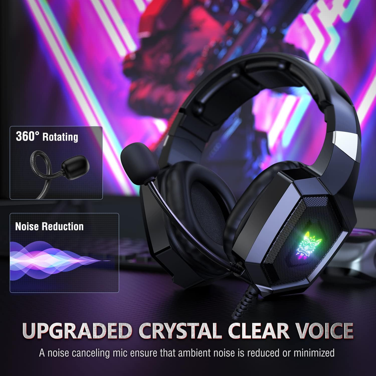 Onikuma K8 Gaming Wired Headset With Microphone Rgb