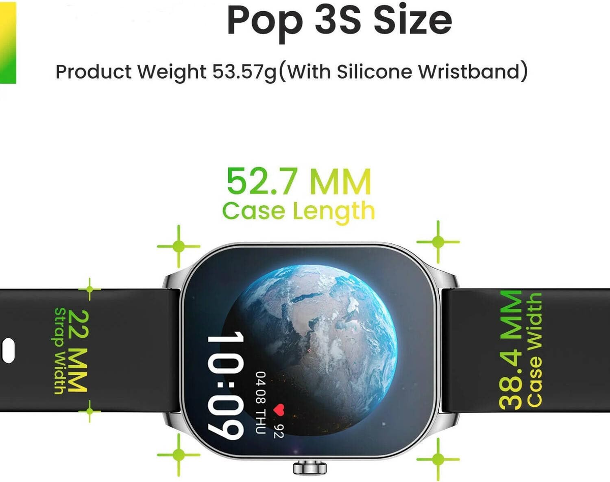Amazfit POP 3S Smartwatch 1.96 Inch Full Touch HD