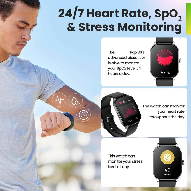 Amazfit POP 3S Smartwatch 1.96 Inch Full Touch HD