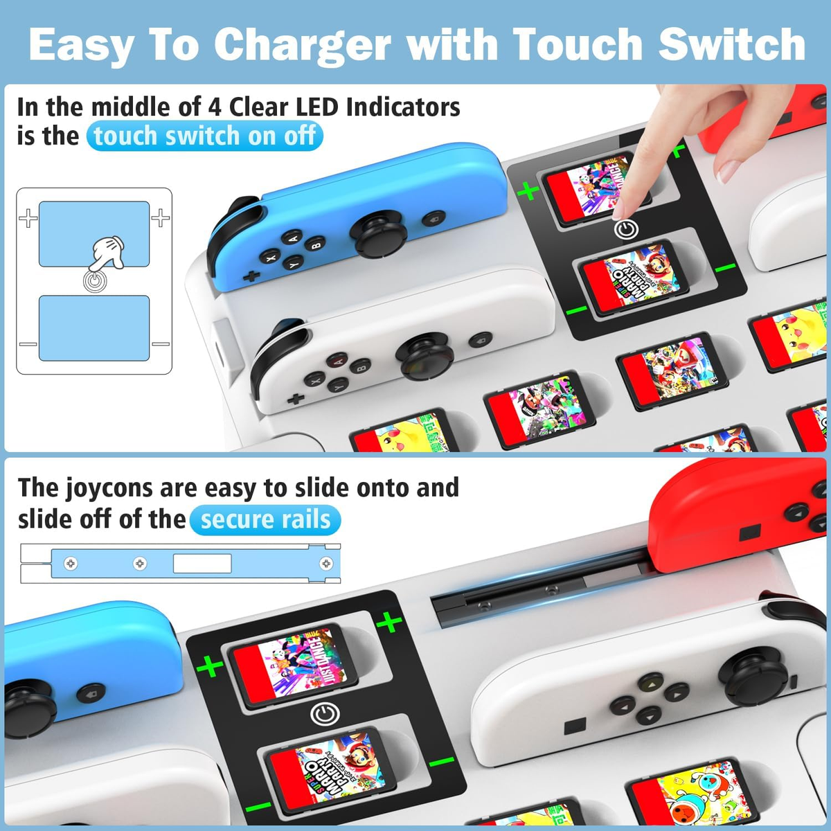KYTOK CONTROLLER CHARGER WITH GAME SLOTS & HOLDER KT-K502