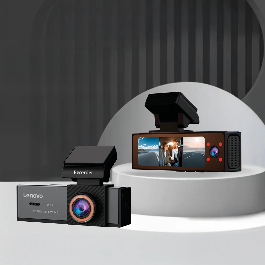 Lenovo Hidden driving recorder Q7  7302  S: 3.2 inches  the front  2k+1080p+1080p