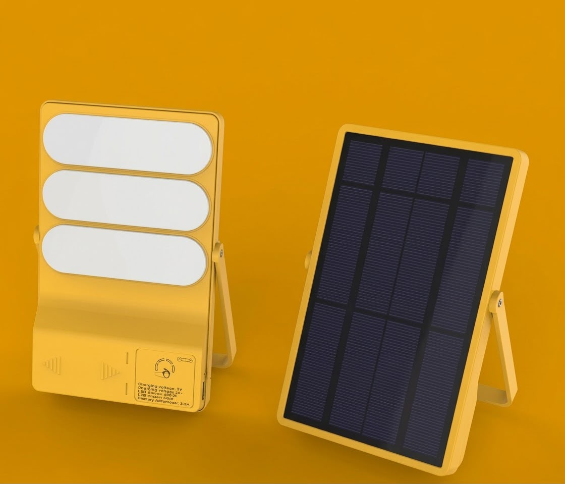 Solar Charging Emergency Light Yellow - New Quality Ware FA-7002B  30W