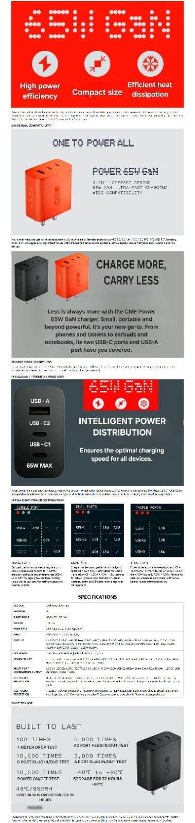 CMF By Nothing 3 In 1 GaN Charger - 65W