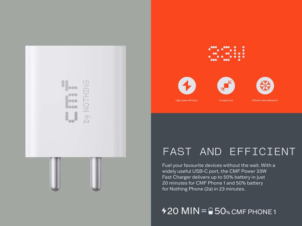CMF BY NOTHING 33W TYPE-C POWER RAPID FAST CHARGER ADAPTER FOR CMF PHONE C383