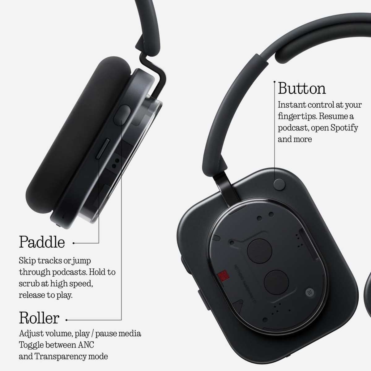 Nothing Headphone Headphones with Active Noise Cancelling Up to 80 Hours of Battery Life B170