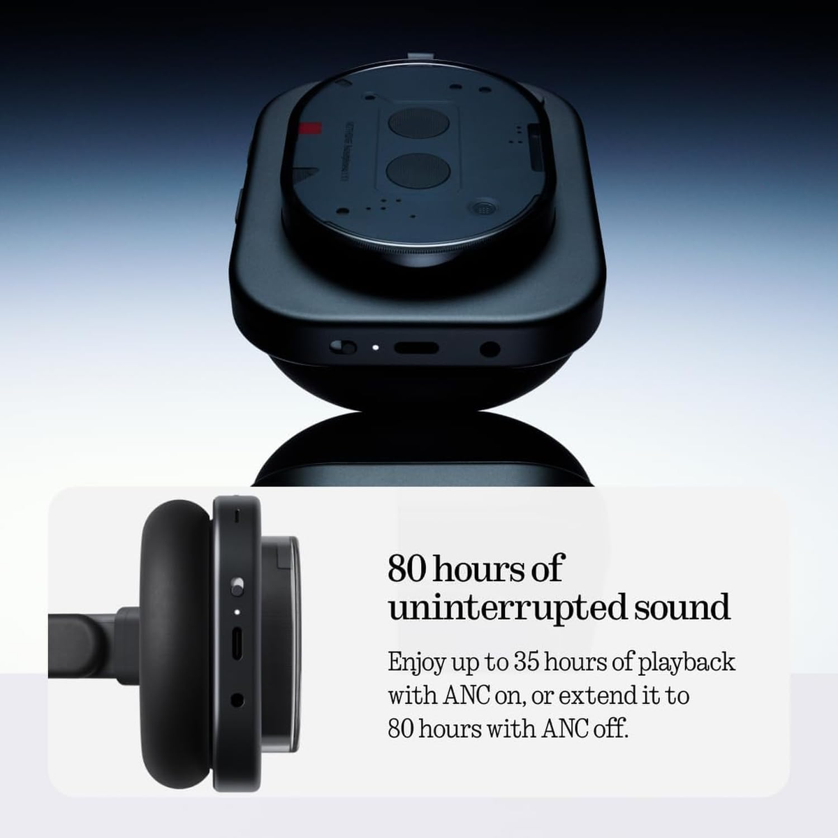Nothing Headphone Headphones with Active Noise Cancelling Up to 80 Hours of Battery Life B170
