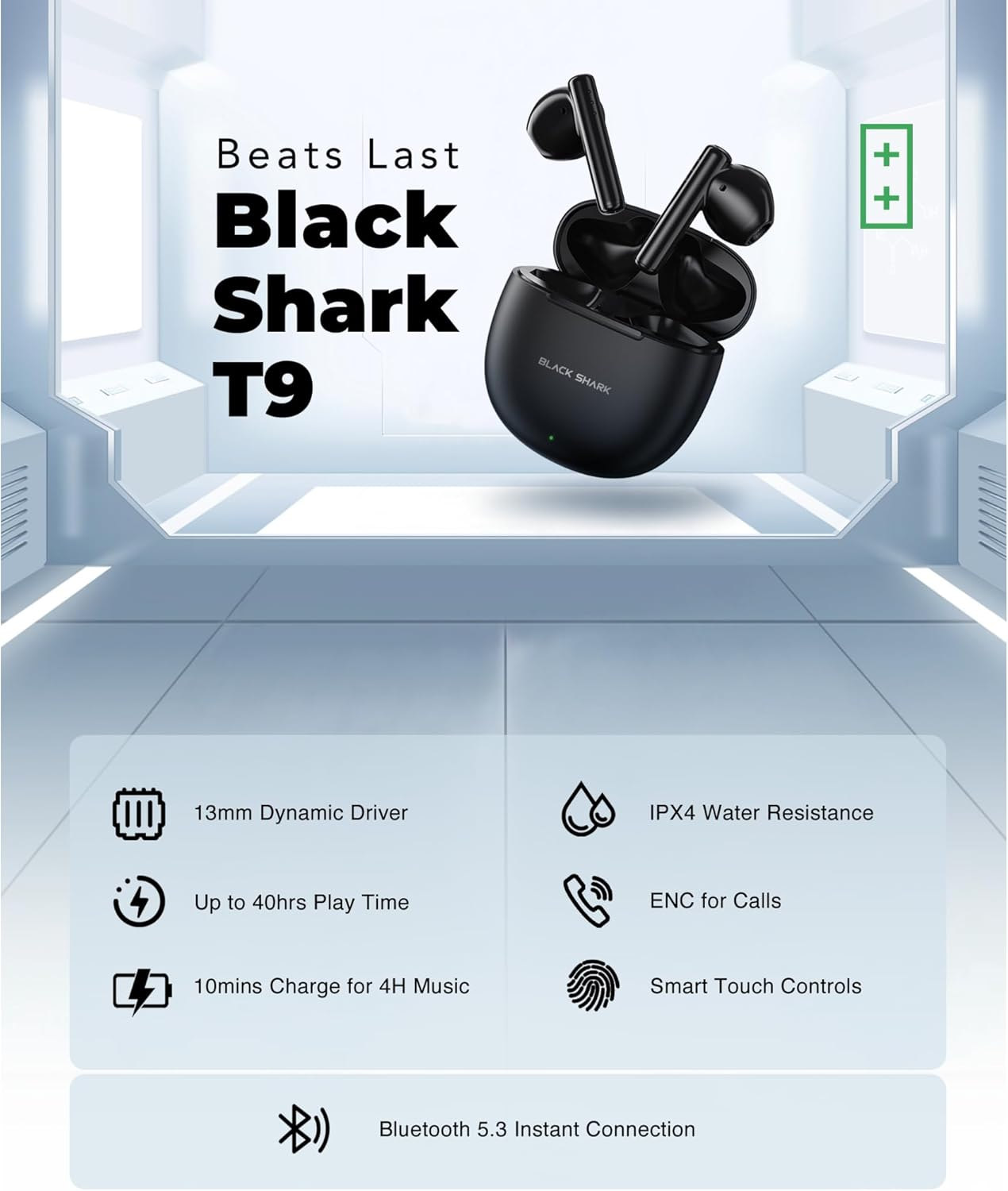 Black Shark  Bluetooth Earphones T9