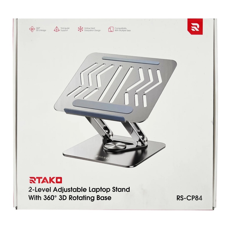 RTAKO 2-LEVEL ADJUSTABLE LAPTOB STAND WITH 360° 3D ROTATING BASE RS-CP84