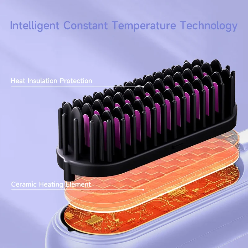 BOMIDI Wireless Hair Straightener Comb for Various Hair Style USB HB2