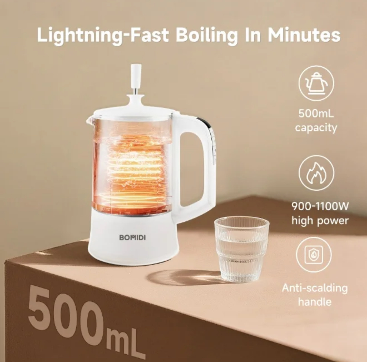 BOMIDI ELECTRIC KATTELE CAPACITY 500ML EK01