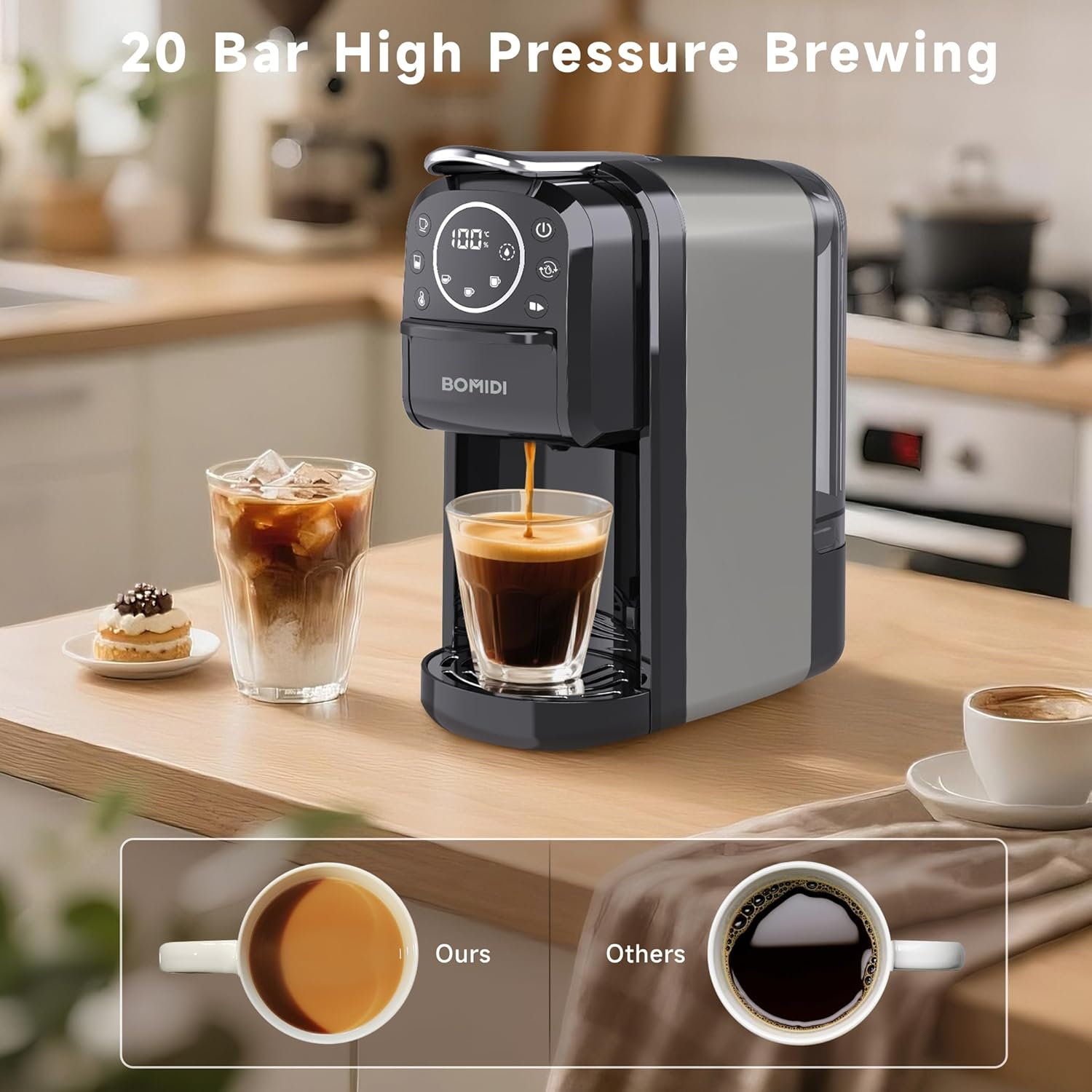 BOMIDI 3in 1 Capsule Coffee Machine CM01 UK