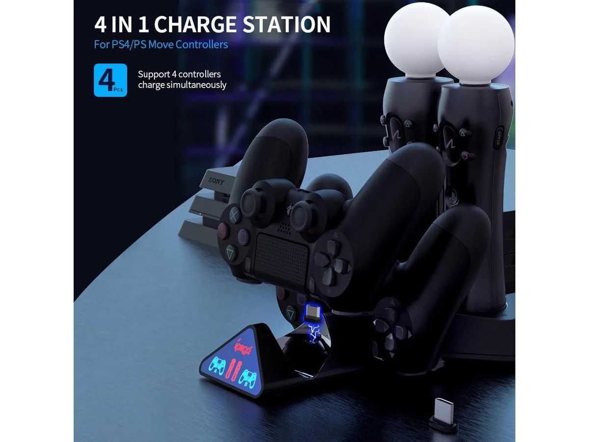IPEGA 4-IN-1 QUAD CHARGING STATION FOR P4/P4 SLIM/P4 PRO/P-MOVE