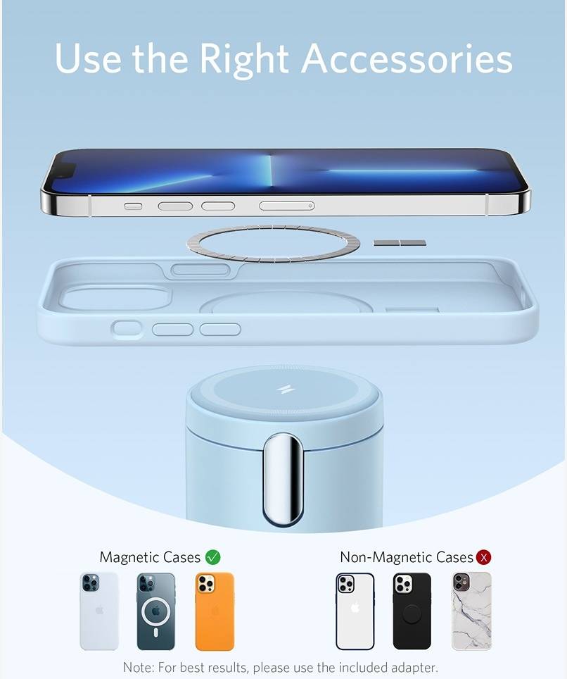 Anker 623 Magnetic Wireless Charger-MagGo B25682 (Blue)