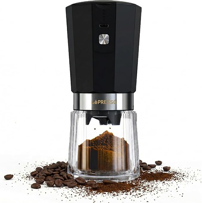 مطحنة قهوة LePresso Cordless Burr اللاسلكية للطحن الدقيق