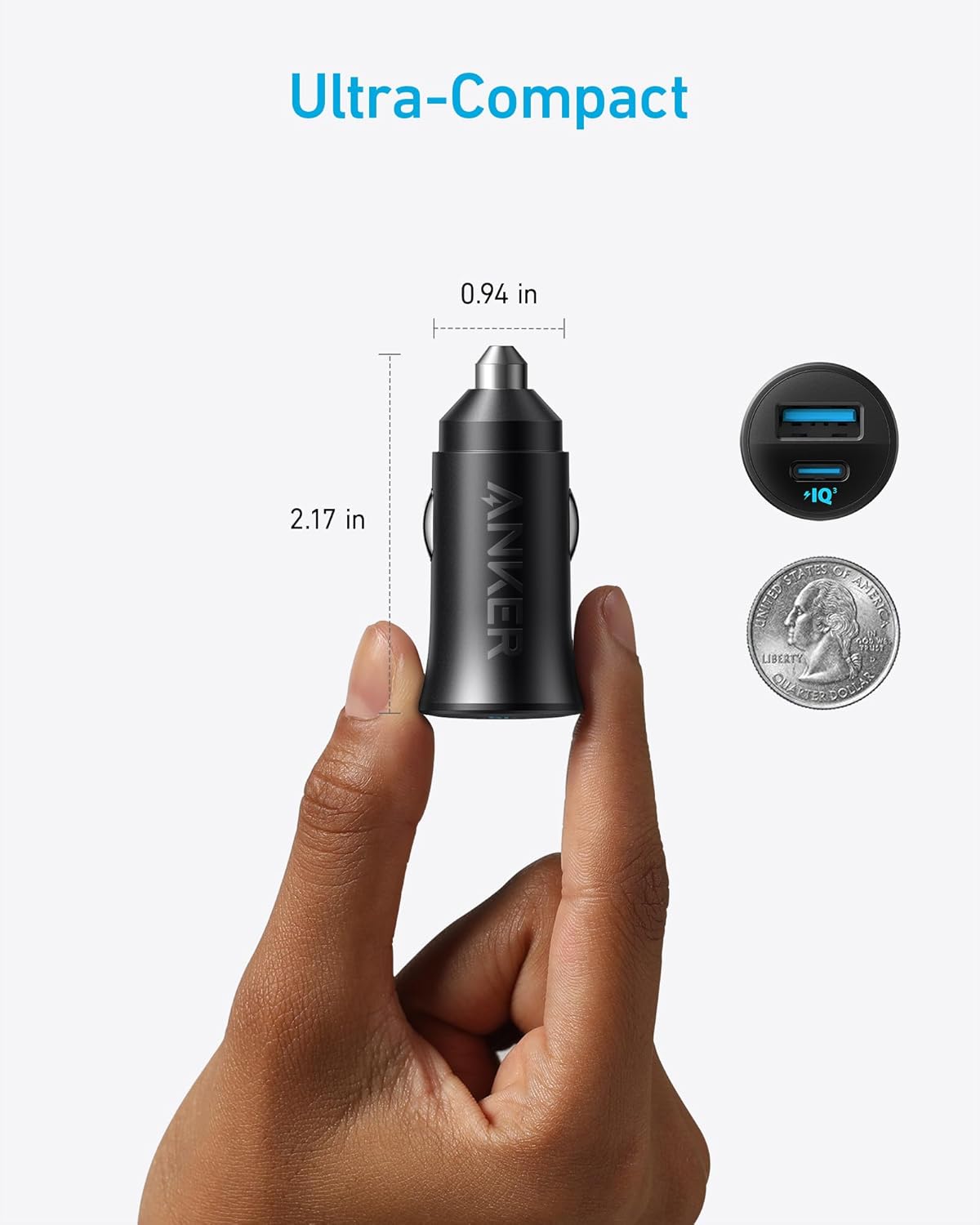 Anker Car Charger 30W 2 Ports-Black-A2741H11