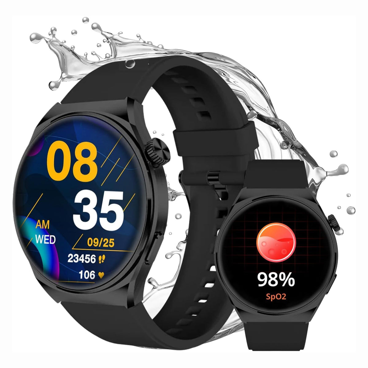 ساعة Black Shark S1 الذكية بشاشة AMOLED مقاس 1.43 بوصة ومكالمات Bluetooth ومقاومة IP68 – أسود