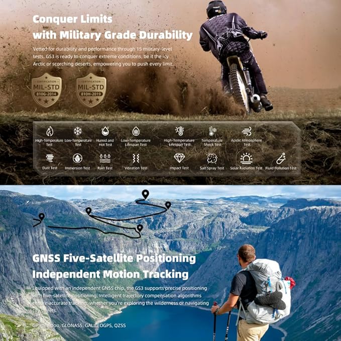 ساعة Black Shark GS3 الرياضية الخارجية مع GPS وشاشة AMOLED مقاس 1.43 بوصة وبطارية حتى 21 يوم – أسود