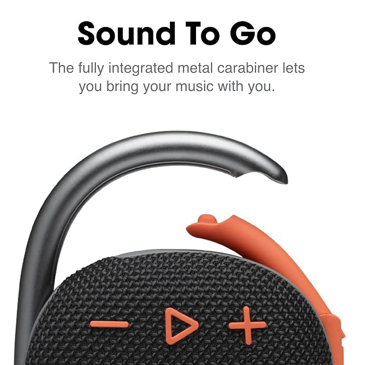 JBL Clip 4 Portable Bluetooth Speaker with Integrated Carabiner 10H Playtime – Multiple Colors