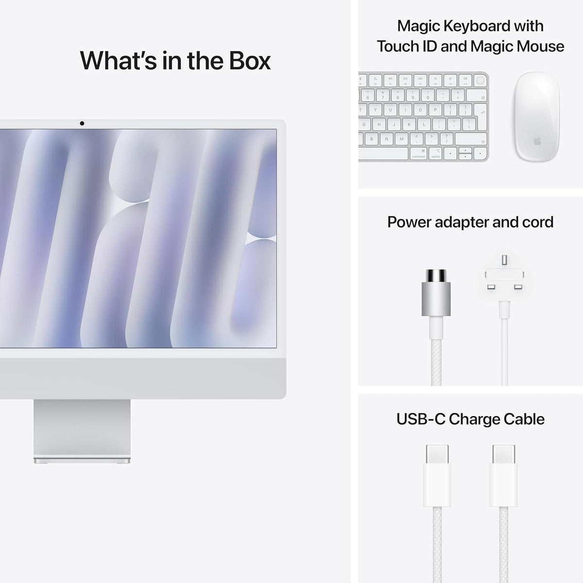 آبل iMac مقاس 24 بوصة M4 16GB 512GB فضي MWUV3