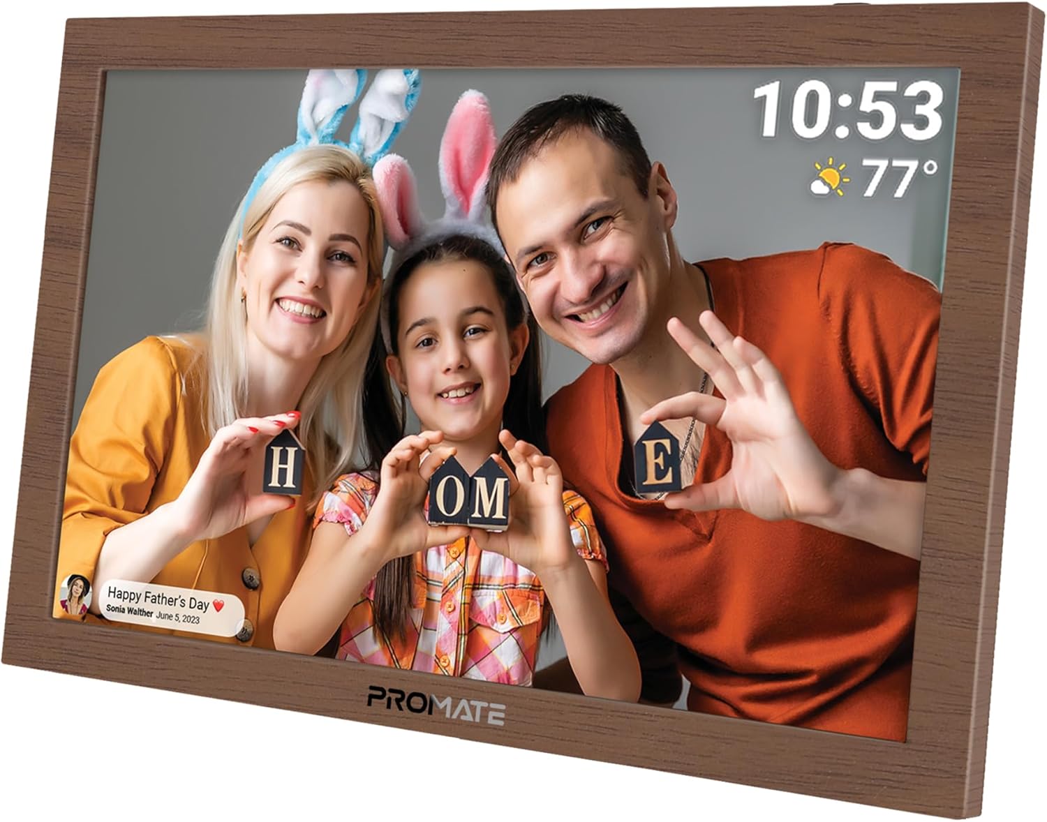 PROMATE Memoria-15.6" إطار صور رقمي متعدد الوسائط بدقة Full HD، بسعة 32Gb