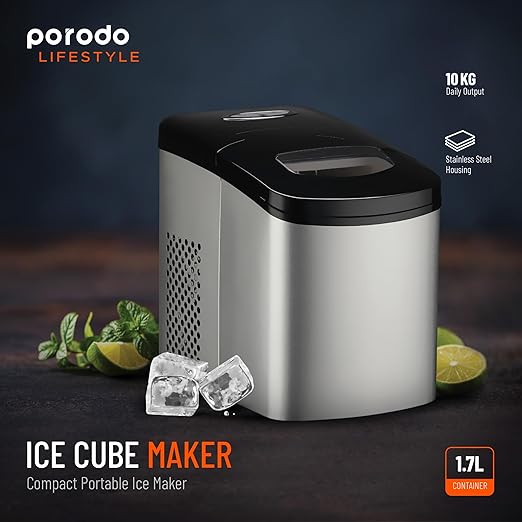 Porodo Instant Bullet Ice Maker with Transparent Lid