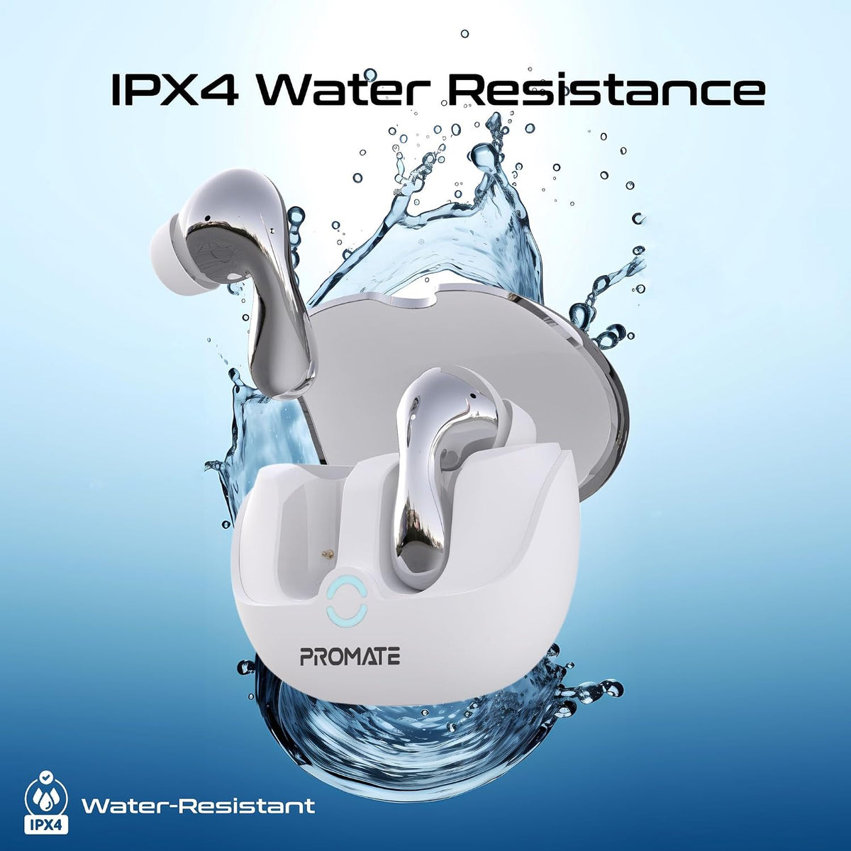 PROMATE Baton سماعات أذن TWS عالية الدقة بتقنية Bluetooth V5.4 مع خاصية Hybrid ANC وIntellitouch