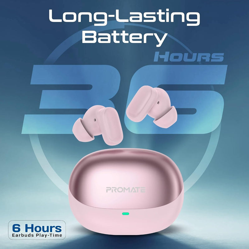 PROMATE Lush-Pro.White High Fidelity TWS BT V5.4 Earbuds with Intellitouch-18