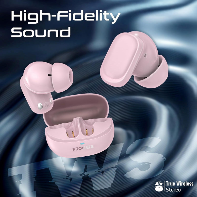 PROMATE Lush-Pro.White High Fidelity TWS BT V5.4 Earbuds with Intellitouch-21
