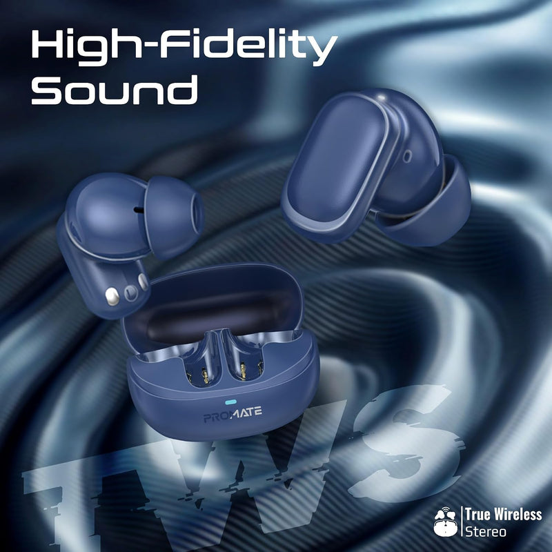 PROMATE Lush-Pro.White High Fidelity TWS BT V5.4 Earbuds with Intellitouch-13