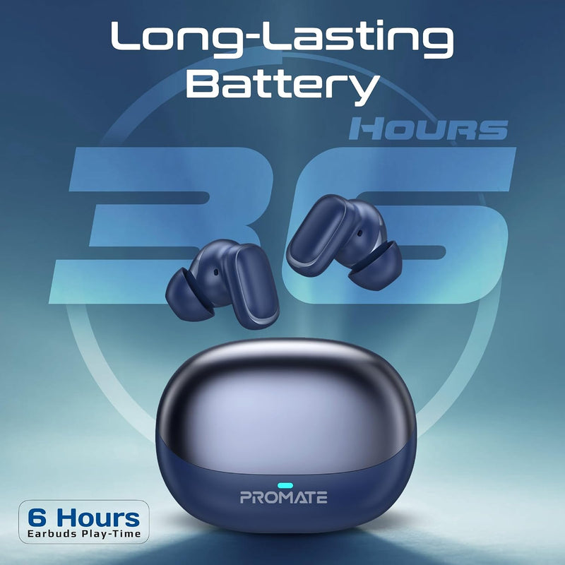 PROMATE Lush-Pro.White High Fidelity TWS BT V5.4 Earbuds with Intellitouch-12
