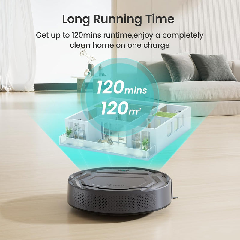 مكنسة روبوت Lefant M210P مع جهاز تحكم عن بعد، تحكم صوتي عبر Alexa، وشحن ذاتي-6