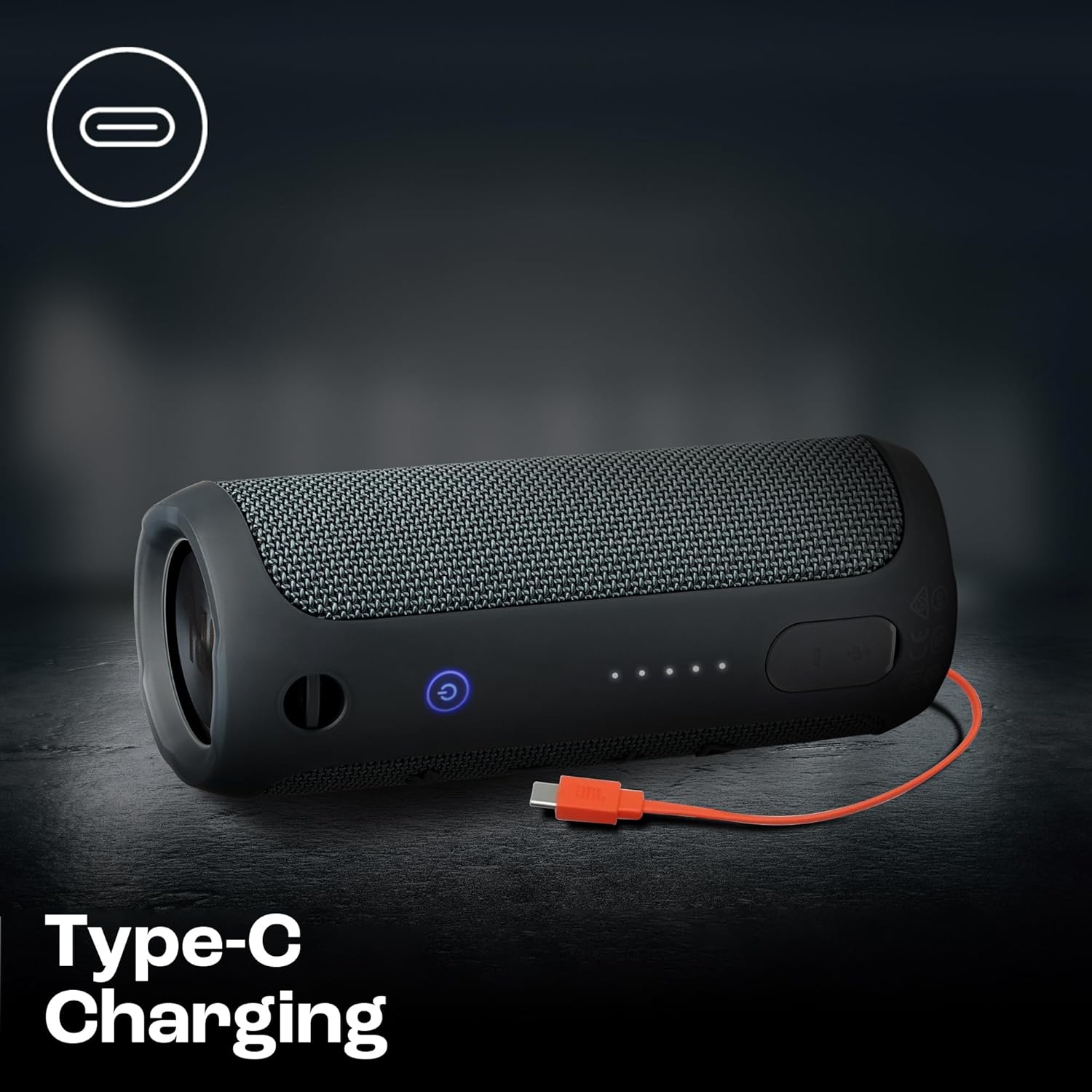 سماعة JBL Flip Essential 2 المحمولة بتقنية Bluetooth بقدرة 20W ومقاومة للماء IPX7 – رمادي