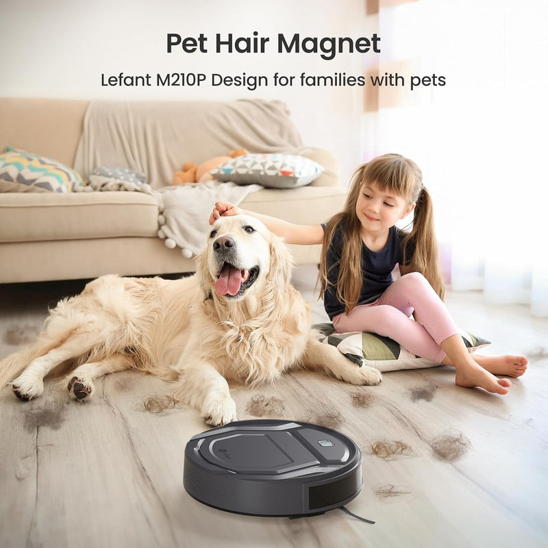 مكنسة روبوت Lefant M210P مع جهاز تحكم عن بعد، تحكم صوتي عبر Alexa، وشحن ذاتي-7