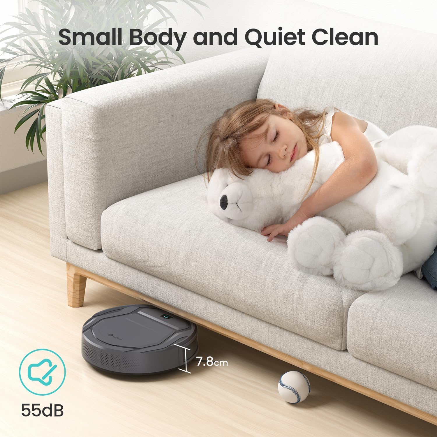 مكنسة روبوت Lefant M210P مع جهاز تحكم عن بعد، تحكم صوتي عبر Alexa، وشحن ذاتي