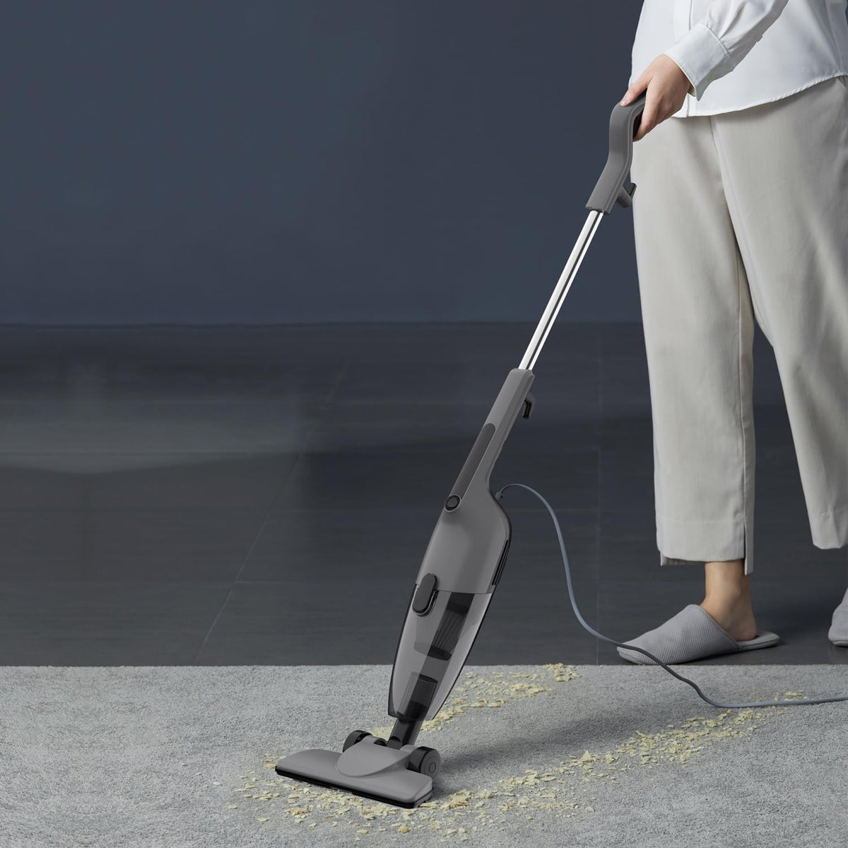 مكنسة كهربائية DEERMA DX 120C (رمادي)
