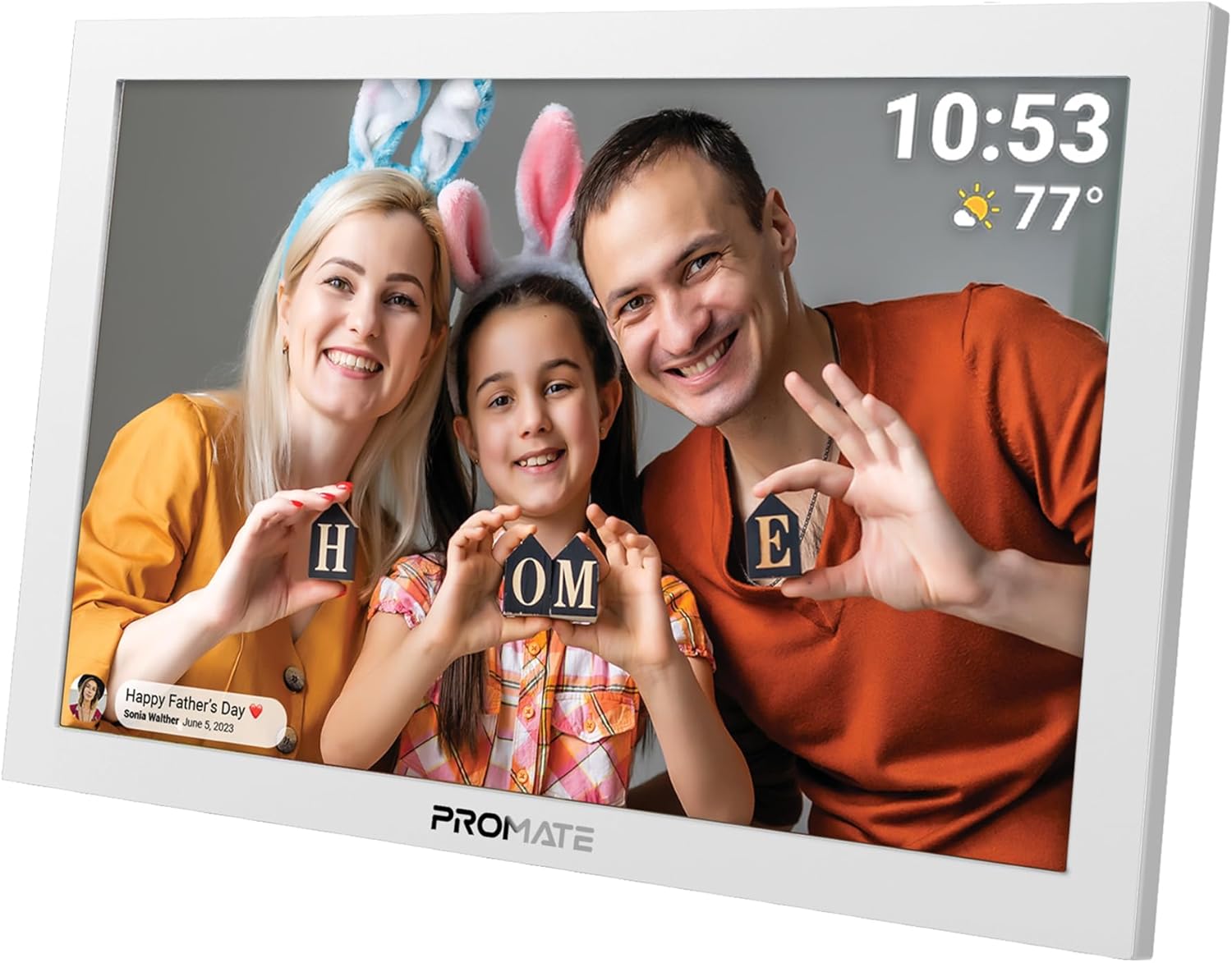 PROMATE Memoria-15.6" إطار صور رقمي متعدد الوسائط بدقة Full HD، بسعة 32Gb
