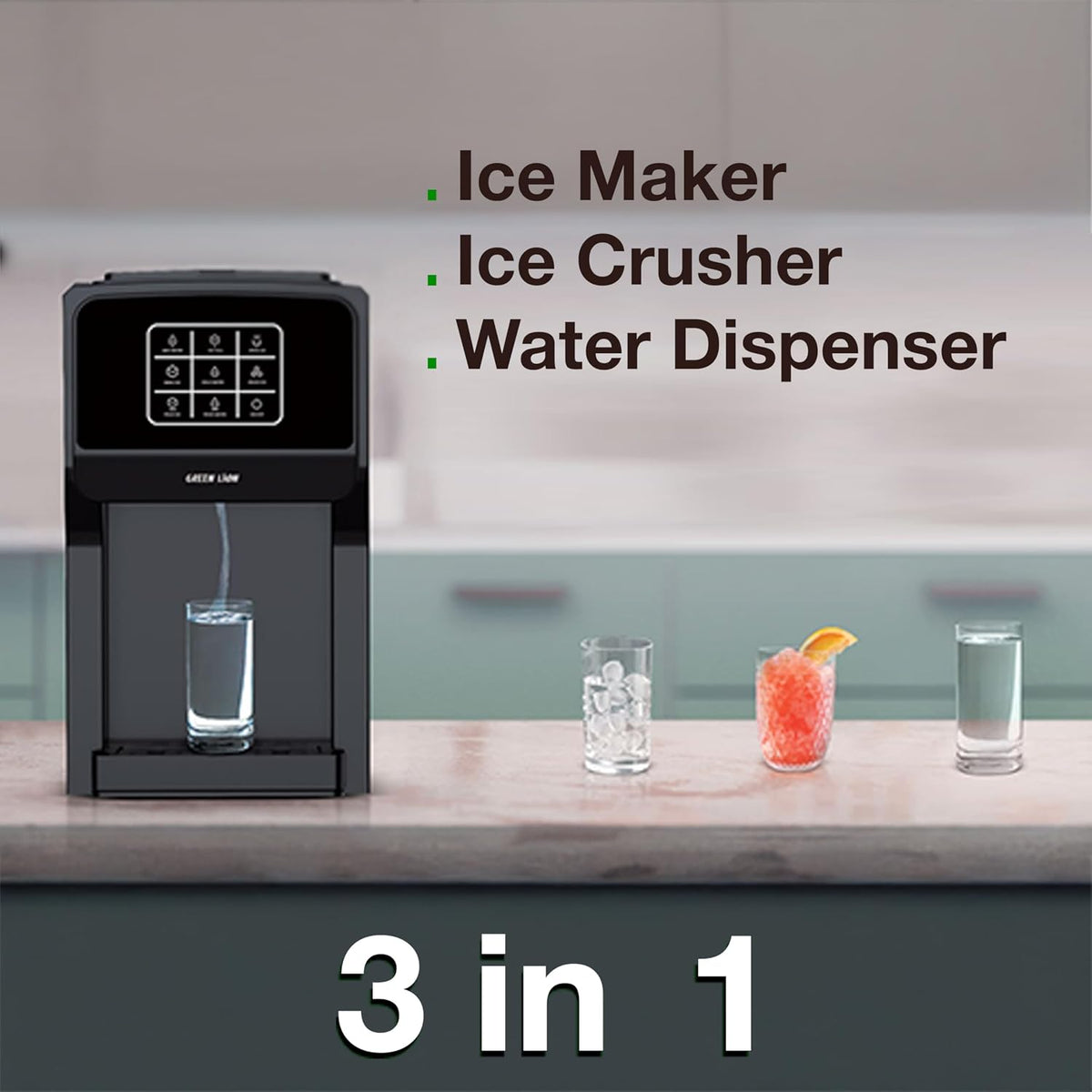 Green Lion Frosta 3 in 1 Ice Maker 5L - Black