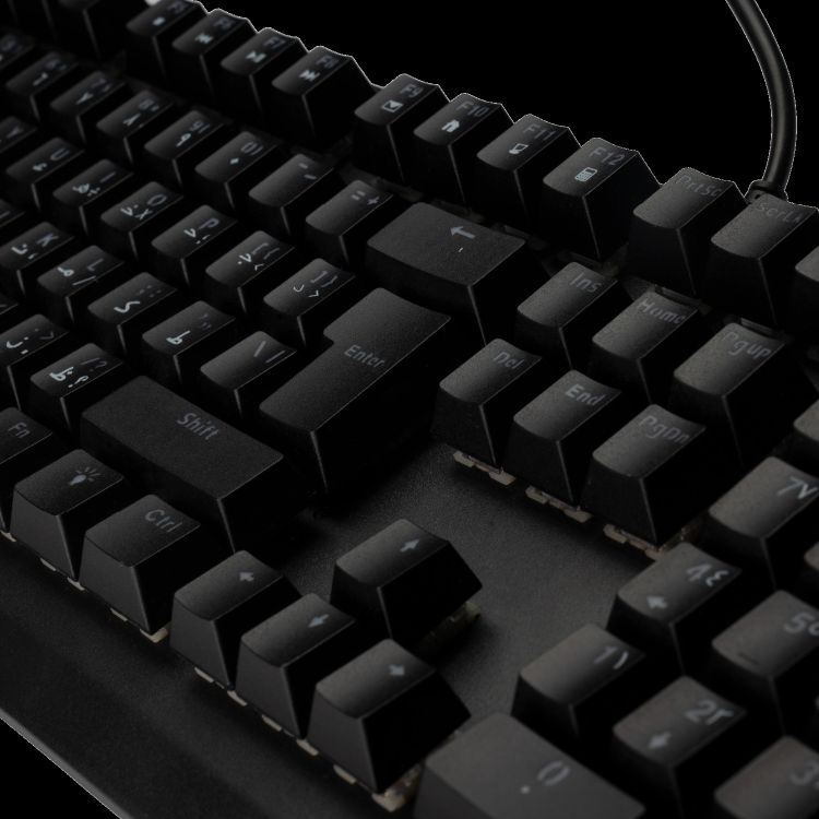Porodo Gaming Wired Mechanical Gaming Keyboard with Gateron Pro Switch (Red) - Black