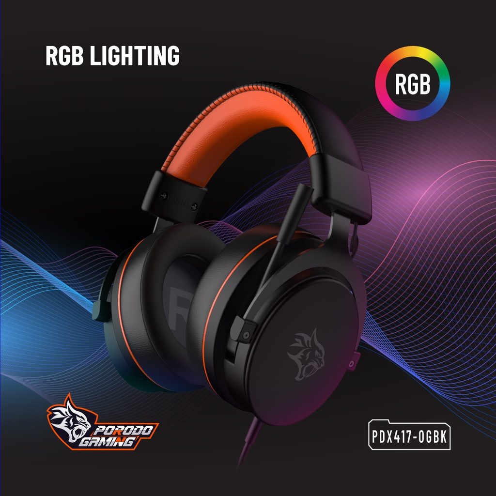 Porodo Gaming 7.1 Surrond PC RGB ENC Gaming Headphones