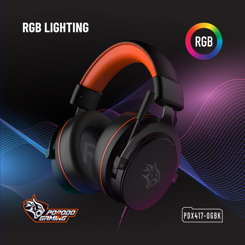 Porodo Gaming 7.1 Surrond PC RGB ENC Gaming Headphones