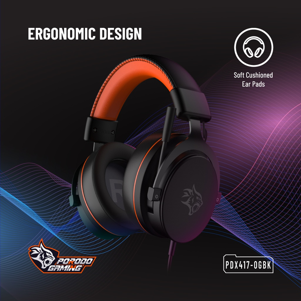 Porodo Gaming 7.1 Surrond PC RGB ENC Gaming Headphones