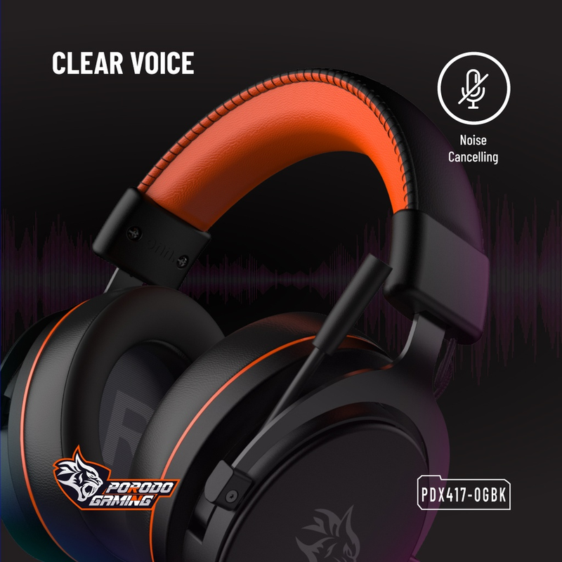 Porodo Gaming 7.1 Surrond PC RGB ENC Gaming Headphones