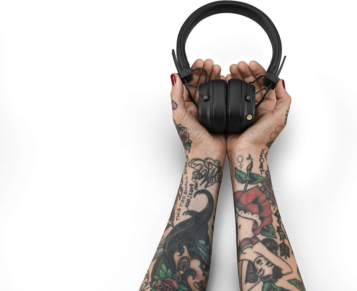 Marshall Major Wireless Headphones Bluetooth (Black) 80+ HOURSE OF WIRELESS PLAY TIME